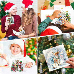Cooleve 5D kim cương thêu Kit handmade giáng sinh giấy DIY thiệp chúc mừng bưu thiếp bán buôn giáng sinh thẻ Kit - Product Image 4