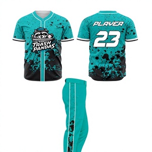 Camiseta de Béisbol Sublimada, Unisex, para Adultos, de Manga Corta, con Botones al Frente, Ropa Deportiva para Equipos - Product Image 1
