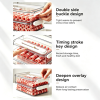 Bacon, delicatessen, gekoelde vleeswaren, opbergcontainers, kaasbewaarbak, stapelbare vriezerorganizer, voedsel-, groente- en fruitopbergbak