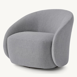 Italiano postmoderno minimalista seduta morbida imbottita Napoli sedia girevole bracciolo stretta curva principessa divano - Product Image 3