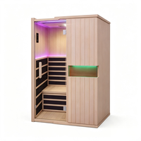 Produsen Sauna Inframerah Kayu Cedar Merah Kustom untuk 2-3 Orang, untuk Penggunaan di Rumah dan Gym Pribadi