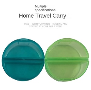 Boîte à médicaments transparente mini à 2 compartiments en gros – Étui de rangement de pilules de voyage avec sous-emballage matin/soir - Product Image 1