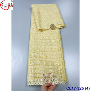 Vente en gros d'usine, nouveaux modèles de dentelle guipure soluble dans l'eau, tissu durable pour femmes africaines, 5 yards, robes à porter - Product Image 4