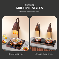 Lampe chauffante commerciale pour buffet, chauffe-plats simple, double ou triple, station de réchauffement double en option pour hôtels et restaurants