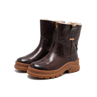 Bottines imperméables vintage pour femmes, à lacets, avec semelle en caoutchouc, légères