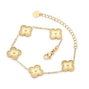 <strong>Fashionable</strong> Flower 18K Gold Plated Bracelet Waterproof and Fade Resistant High-Quality Jewelry for <strong>Women</strong> Stylish <strong>Accessory</strong> Stock - Product Image 4