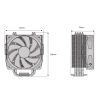Refroidisseur CPU à double tour à 4 caloducs, dissipateur thermique à ailettes zippées pour processeur Intel LGA 1700 AMD I3 I5