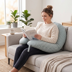 Oreiller de <span class=keywords><strong>grossesse</strong></span> OEM ODM en forme de <span class=keywords><strong>cale</strong></span> pour maman, ensemble d'oreillers confortables pour le soutien du <span class=keywords><strong>ventre</strong></span> et du dos, personnalisable pour la maternité et l'allaitement - Product Image 2
