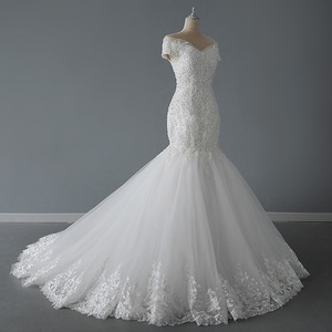 AL1477 Paty Plus Size abito da <span class=keywords><strong>sposa</strong></span> con elegante Design sirena maniche e pizzo decorazione per le ragazze della <span class=keywords><strong>sposa</strong></span> - Product Image 4