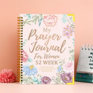 Diário de oração com impressão personalizada, diário espiral de auto-amor, afirmação, caderno espiritual, gratidão guiada para mulheres