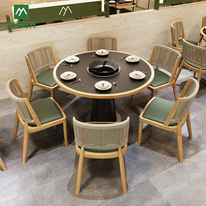 Bán buôn hiện đại thương mại lẩu nhà hàng bàn ghế Bộ tấm thịt nướng bảng rắn gỗ ăn ghế sinh thái thân thiện - Product Image 4