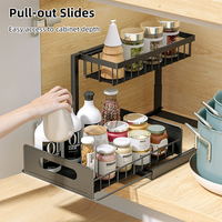 Tiroir de rangement métallique multifonctionnel Étagère d'organisation Panier de cuisine Accessoires coulissants