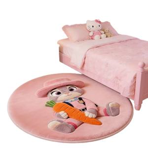 Alfombra Redonda con Dibujos Animados de Animales, Antideslizante, para Decoración de Dormitorio de Niñas, Imitación de Cachemira, Suave, Primavera 2026, Marca Wan Xinlong - Product Image 5