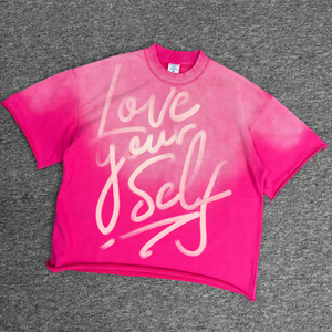 เสื้อยืดโอเวอร์ไซส์สำหรับผู้ชายเสื้อทรงหลวมพิมพ์ลายกรดเปล่างัดไหล่สไตล์วินเทจแบบ350GSM ออกแบบได้ตามที่ต้องการ - Product Image 1