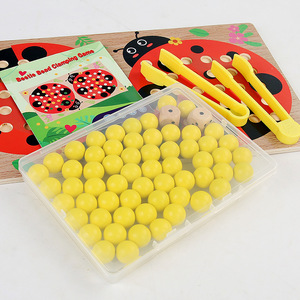 Perles pince <span class=keywords><strong>en</strong></span> <span class=keywords><strong>bois</strong></span> Montessori personnalisées pour enfants coccinelle jeu de société éducatif correspondant Interaction jouets de combat pour les enfants - Product Image 5
