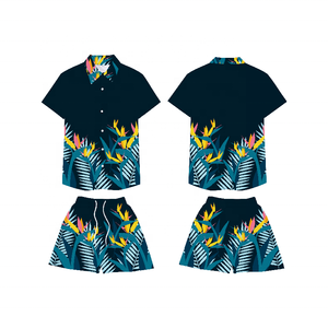 Camicia Hawaiana Estiva a Maniche Corte con Stampa Sublimatica OEM, Camicie e Pantaloncini Personalizzati con Stampa Digitale per <span class=keywords><strong>Uomo</strong></span> - Product Image 1