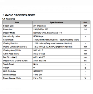 2.4 inch TFT LCD hiển thị module với RGB SPI st7789v2 điều khiển 240x320 Độ phân giải cho hệ thống nhúng - Product Image 4
