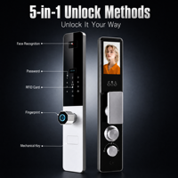 Serrure de porte intelligente à reconnaissance faciale 3D, alliage d'aluminium, clavier à empreintes digitales, entrée sans clé, Wi-Fi activé, contrôle par application Tuya, sécurité domestique