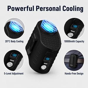 Ventilatore da Cintura Ricaricabile USB-C con Schermo LED per Conducenti di Consegne, Forte Flusso d'Aria, Ventilatore Indossabile per l'Estate - Product Image 4