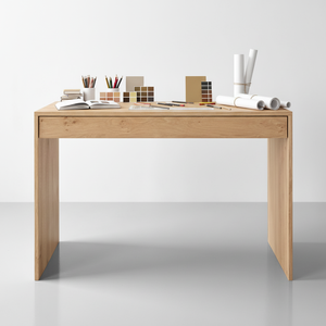 Living Room Furniture Power Coated Steel White <strong>Oak</strong> Wooden <strong>Top</strong> Modern Console Table Office <strong>Desk</strong> with Storage Eco-Friendly - Product Image 6