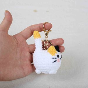 Cute Cat Keychain Crochet Doll Handmade Knitted Yarn DIY Key Chain Cartoon Mini Cat Animals Keyring <strong>Bag</strong> Pendant Kitten Key Rings - Product Image 6