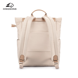 Kingsons Women's <b>Backpack</b> 15 Inches Expandable Zipper Closure Everyday Use Solid Color Student <b>Backpack</b> - Product Image 2