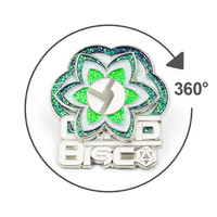 Broches rotatives à fleurs en métal, Design personnalisé, épingle de revers en émail doux et dur