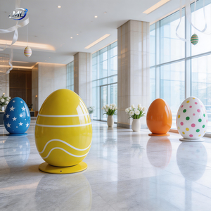 ประติมากรรมไข่ทาสีขนาดใหญ่พิเศษ รูปปั้นตกแต่งเทศกาลอีสเตอร์ขนาดยักษ์ รูปปั้นไข่ทาสีหลากสีขนาดใหญ่พิเศษ ของตกแต่งเทศกาลกลางแจ้ง - Product Image 5
