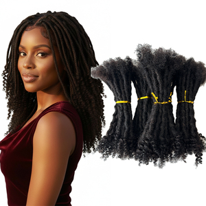Goddess Locs Crochet Cheveux Humains Brésiliens Remy Ondulés Bouclés Ondulation Permanente Complète Texture Crépue Dreadlocks River Locs - Product Image 1