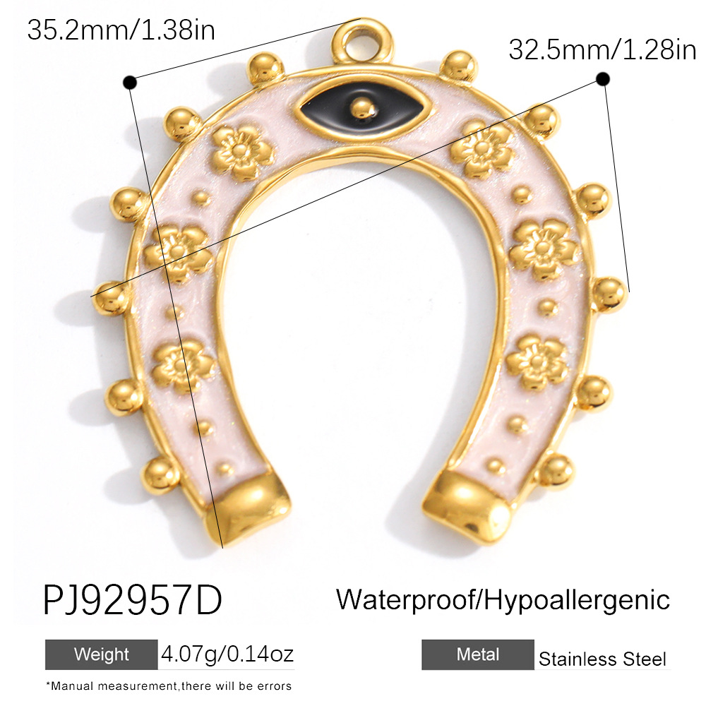 Oro 6 herradura rosa grande