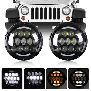 Phare de moto à LED bicolore 7 pouces 12V 60W 13 LED, étanche, avec 6500 lumens et garantie de 2 ans pour Wrangler - Product Image 3