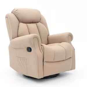 Geeksofa Factory Wholesale Lazy Boy Microfiber Fabric Manual Recliner Chair With Rocking And Swivel For Living Room Furniture