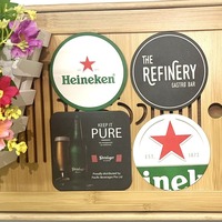 Sous-verres et sets de table en papier absorbant jetables personnalisés, résistants à la chaleur, sous-verres à bière, sous-plats suspendables avec logo, étiquette rigide