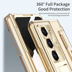Béquille de couverture de luxe pliante magnétique de haute qualité <span class=keywords><strong>pour</strong></span> Samsung <span class=keywords><strong>Galaxy</strong></span> <span class=keywords><strong>Z</strong></span> <span class=keywords><strong>Fold</strong></span> <span class=keywords><strong>3</strong></span> 4 5 6 <span class=keywords><strong>coque</strong></span> de placage transparente <span class=keywords><strong>pour</strong></span> hommes - Product Image 3