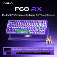 Clavier de jeu mécanique AULA F68 RX à interrupteurs magnétiques, filaire, 0001mm RT, taux de balayage 8K 256K, échangeables à chaud, 68 touches réglables pour PC