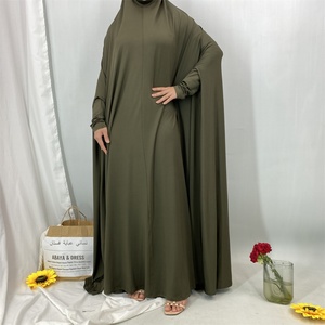 Jilbab de prière islamique traditionnel basique une pièce longueur intégrale en jersey extensible premium 6841 # - Product Image 5