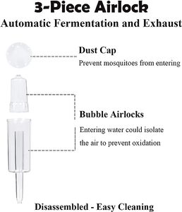 Geniş ağız kavanozları için fermantasyon kiti silikon grometler Airlocks silikon yüzükler ile paslanmaz çelik fermente kapaklar - Product Image 4