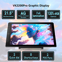 VEIKK VK2200PRO Tablet desain grafis, Tablet menggambar dengan layar untuk seniman, tampilan pena Digital