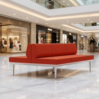 Canapé modulaire commercial en cuir PU pour salle d'attente, idéal pour les espaces publics, les halls de centres commerciaux et les zones de réception