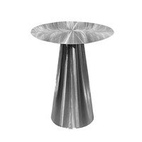 Table de café carrée en métal de style industriel en acier inoxydable pour salon de thé, avec plateau solide