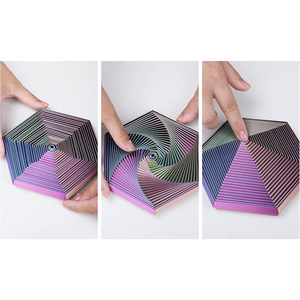 Mainan Heksagon Fraktal Cetak 3D Kustom, Mainan Heksagon Spiral Visual untuk Ujung Jari, Kubus Infinity Sensorik, Mainan Putar Meja - Product Image 5