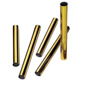 Tuyaux en acier inoxydable PVD industriels et décoratifs, finitions miroir et usinée, en aciers SS 202, 304, 316 pour tringles à rideaux - Product Image 1