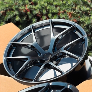 Cerchi Forgiati SHIN in Alluminio 6061-T6 FI-R Finitura <span class=keywords><strong>Nera</strong></span> Diamantata 5x112 5x120 per Audi Golf BMW Benz Camaro <span class=keywords><strong>Corvette</strong></span> - Product Image 1