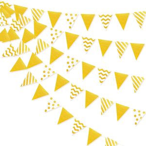 12-Piece Eco-Friendly DIY Pennant Flags Digital Printing Wave Pattern Rose Silver Pink Gold for Birthday Diwali Party Banners - Product Image 1