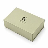 Boîte cadeau magnétique pliable vert clair personnalisée, boîte d'emballage en papier rigide mat pour perruque de cheveux humains, lot de cheveux avec logo personnalisé