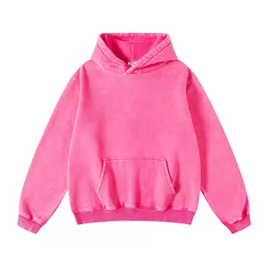 Haute qualité 100% coton 450 gsm sweat à capuche poids lourd pull hommes sweat à capuche surdimensionné polaire sans chaîne à capuche