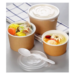 Gobelets alimentaires jetables en papier kraft 8oz 16oz, personnalisables, pour emporter, pour crème glacée, salade, soupe, boîte d'emballage, récipient à soupe personnalisé - Product Image 3