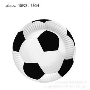Kit de fournitures pour fête sur le thème du football, vaisselle jetable, assiettes, gobelets, serviettes, ensemble de couverts, décorations pour anniversaire, fête des enfants - Product Image 3