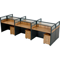 Ensemble de bureau double en forme de T avec chaise, style nordique, en PVC, combinaison libre pour le travail de bureau