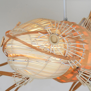 Nghệ thuật đèn chùm cho khách sạn biệt thự nhà hàng dự án tùy chỉnh ánh sáng tự nhiên dệt gỗ da handmade lịch thi đấu Koi đèn chùm - Product Image 4